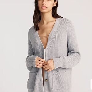 J. Crew Gray Button Up Long Cardigan Small